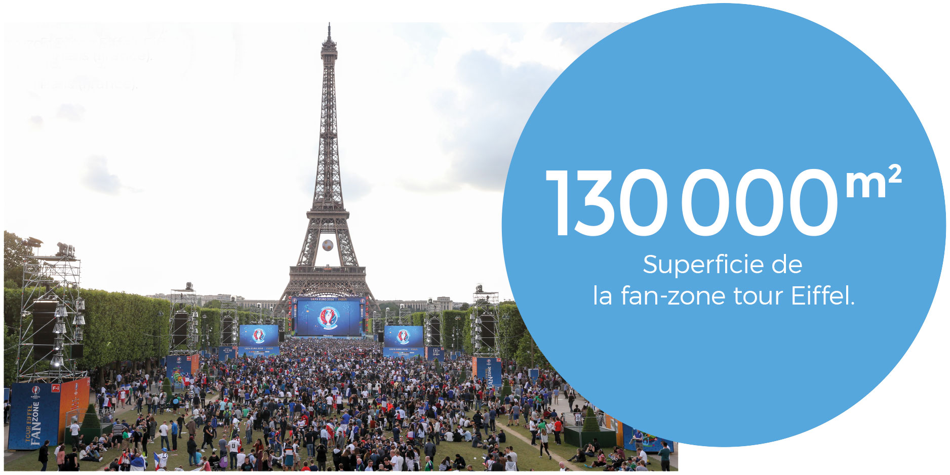 Fan-zone tour Eiffel, juin-juillet 2016, Paris (France)