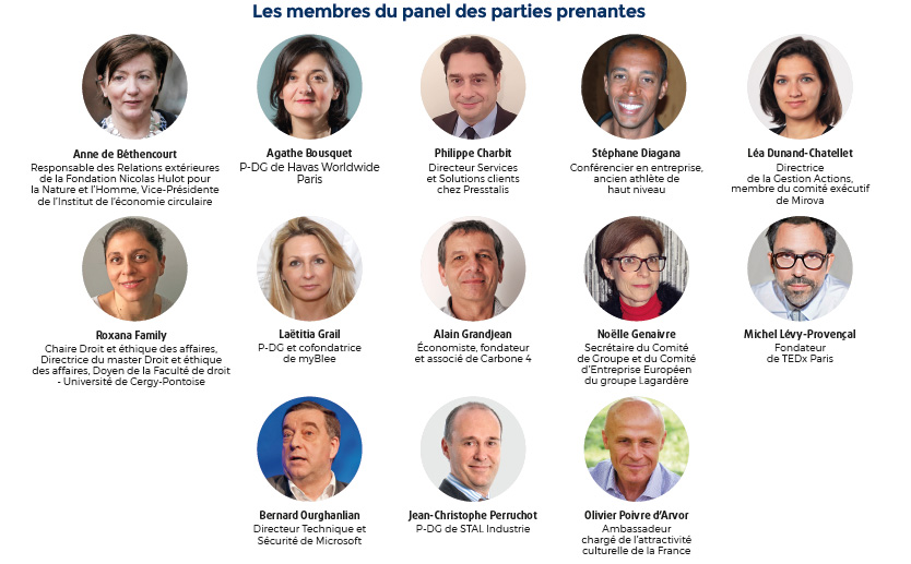 Les membres du panel des parties prenantes