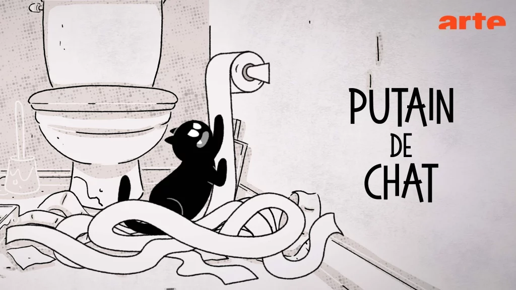 La série d’animation « Putain de chat » réalisée par Christophe Gautry, sur Arte